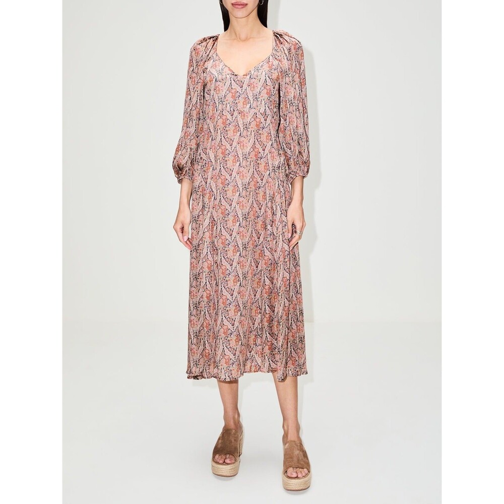 The Great. The Fountain Midi Dress Ornate Paisley Balloon Sleeve XS NEW 274707